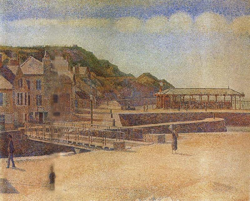 Georges Seurat The Bridge of Port en bessin and Seawall oil painting picture